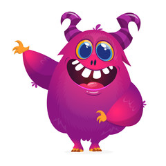 Funny cartoon monster. Vector illustration
