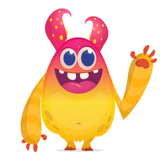 Obraz premium Funny cartoon monster. Vector illustration