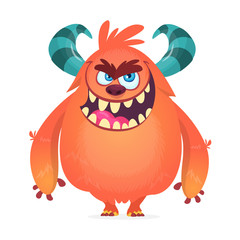 Funny cartoon monster. Vector illustration