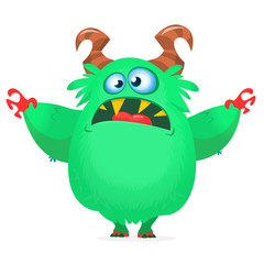 Funny cartoon monster. Vector illustration