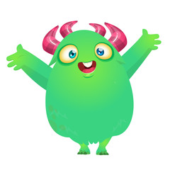 Funny cartoon monster. Vector illustration
