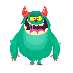 Funny cartoon monster. Vector illustration