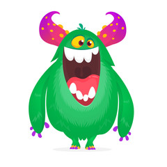 Funny cartoon monster. Vector illustration