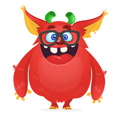 Funny cartoon monster. Vector illustration