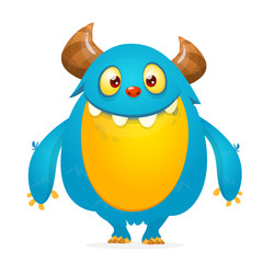 Funny cartoon monster. Vector illustration