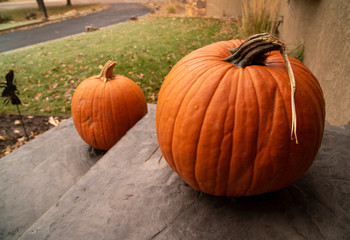 Pumpkins on porch
