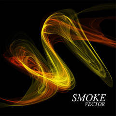 Abstract colorful smoke isolated on black background