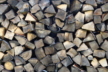 Firewood background. Old wooden texture