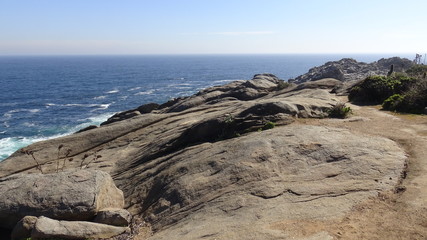 Landscape of rocky beach and nature