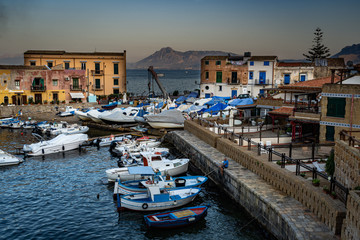 Fototapeta na wymiar Overlooking a picturesque bay in Sicily