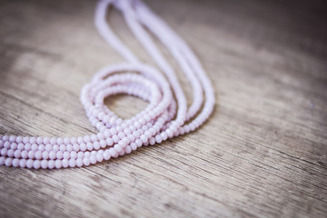 Obraz premium Beautiful pink Glass Sparkle Crystal Isoalted Beads
