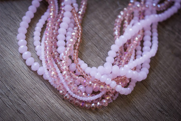 Beautiful pink Glass Sparkle Crystal Isoalted Beads