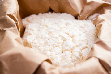 flour at paper bag macro