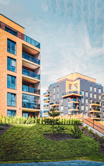 EU Modern european architecture of apartment residential buildings quarter