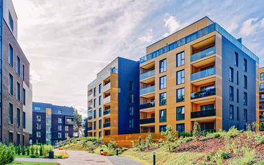 EU Modern architecture of residential building quarter
