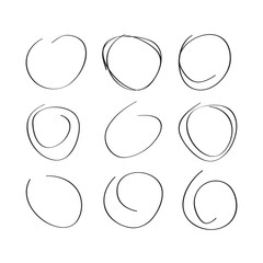 Set of hand drawn circles