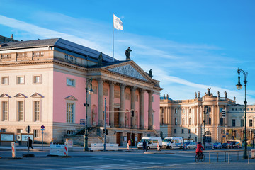 Naklejka premium State Opera house Staatsoper Street in German City Berlin