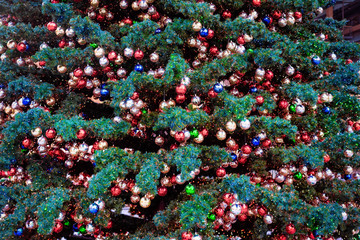 Fragment of Decorated Tree at Christmas market Berlin