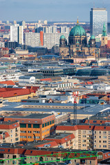Fototapeta na wymiar Aerial view on City centre Berlin with Berliner Dom Cathedral