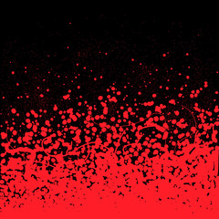 Black and red splattered paint