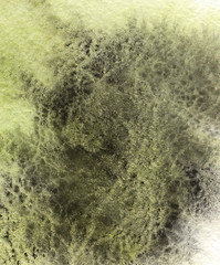 Yellow and black ink grunge textured rough watercolor abstract background