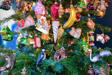 Glass Christmas tree decorations Christmas market Germany