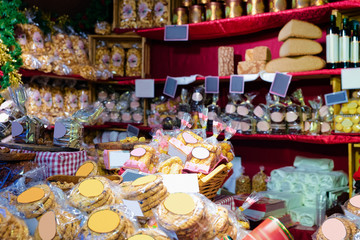 Cookies in Christmas market in Germany