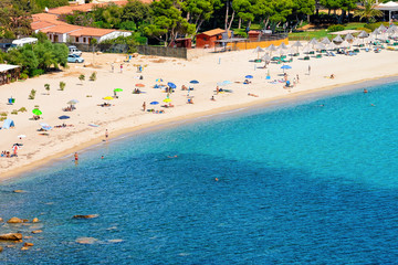 Landscape with beach at Mediterranean Sea in Villasimius