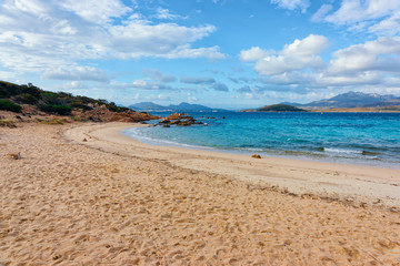 Romantic morning in Capriccioli Beach in