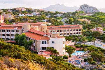 Fototapeta na wymiar Landscape and scenery of Baja Sardinia luxury resort Costa Smeralda