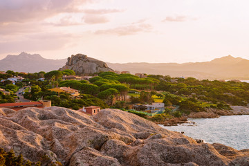 Baja Sardinia resort in at sunset
