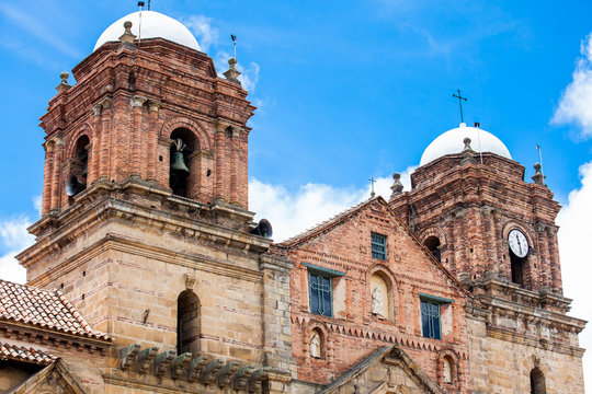 The historical Basilica of Our Lady of Mongui built between 1694 and 1760 at the beautiful small town of Mongui in Colombia
