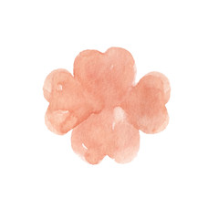 Four leaf clover, shamrock, watercolor hand-drawn symbol