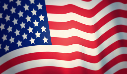 Obraz premium Macro vintage USA flag.