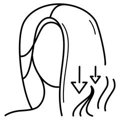 diffuse baldness icon in outline style