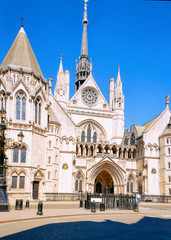 Fototapeta na wymiar Royal High Courts of Justice house in City Westminster London