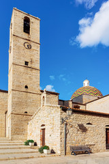 Fototapeta premium Chiesa di San Paolo Apostolo Church Bell Tower Olbia