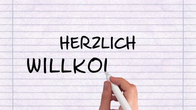 Animation Stift/zeichnen &ndash; Herzlich Willkommen