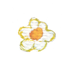 Strawberry flower with a yellow center and white petals.