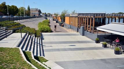 The promenade at the bank of river