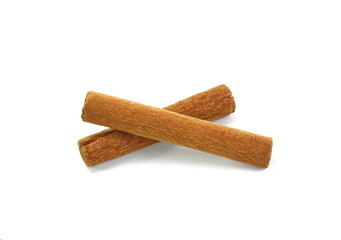 Cinnamon sticks isolated on white background with shadow. Spice Cinnamon sticks.