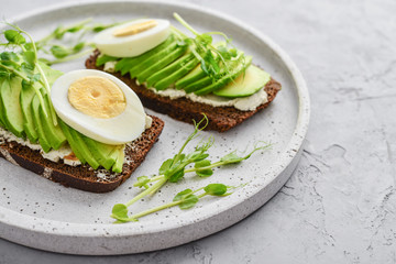 Avocado Sandwich with boiled Egg