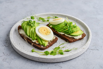 Avocado Sandwich with boiled Egg