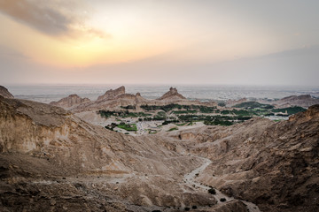 view from the top of jebal hafeet, uae