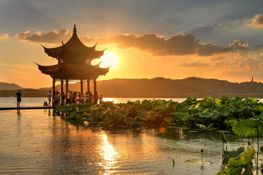 Sunset In Hangzhou, China