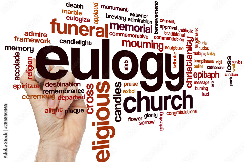 Wall mural eulogy word cloud