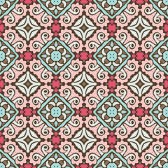 seamless ceramic tile design pattern background. flower mandala design surface