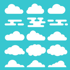 Vector illustration of white clouds