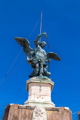 Fototapeta na wymiar Castel Sant'Angelo, medieval castle along the Tiber River in Rome, Italy