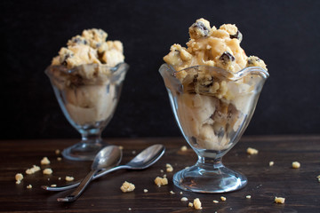 Vegan Salted Caramel Cookie Dough Ice Cream Sundae